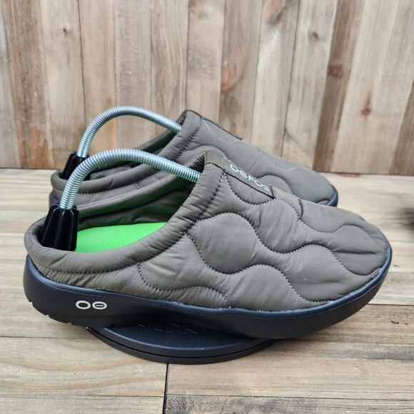 Mens Oofos OOcoozie Size 12.5 Slip on Quilted Mules Recovery Shoes - Picture 3 of 9
